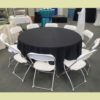 90" Rd Black  Tablecloth - Image 2