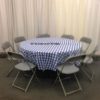 90" Rd Blue Gingham Tablecloth - Image 3