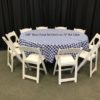 108" Rd Blue Gingham Tablecloth - Image 3