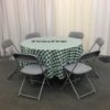 90" Rd Green Gingham Tablecloth - Image 3