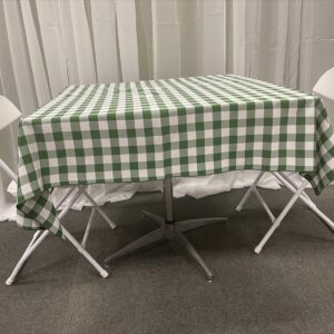60" x 60" Green Gingham Tablecloth