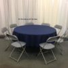 90" Rd Navy Tablecloth