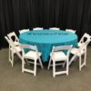 108" Rd Teal Tablecloth - Image 4
