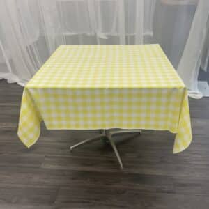 60" x 60" Yellow Gingham Tablecloth