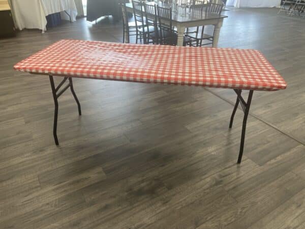 Red Gingham Kwik Cover for 6' x 30" Table